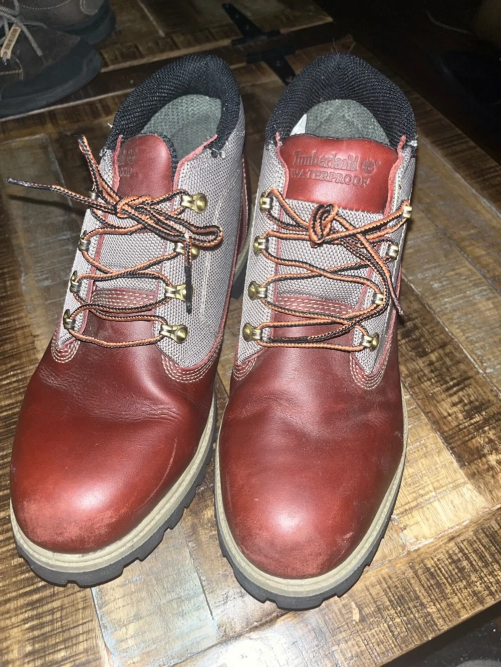 Timberland Men's Two-Tone Brown and Tan Leather Hiking Boots